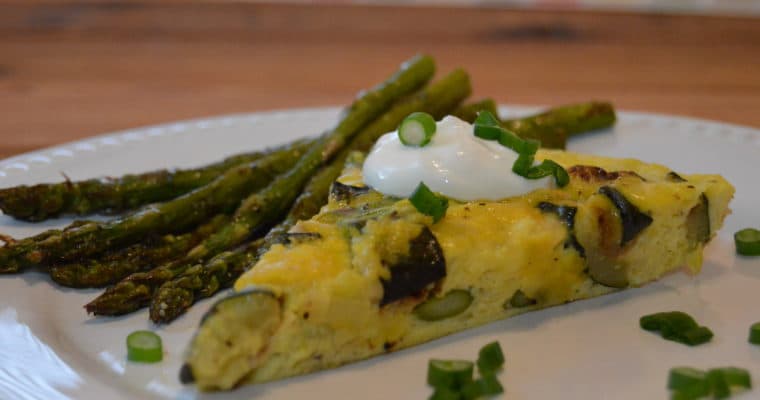 Zucchini & Asparagus Frittata with Melted Leeks
