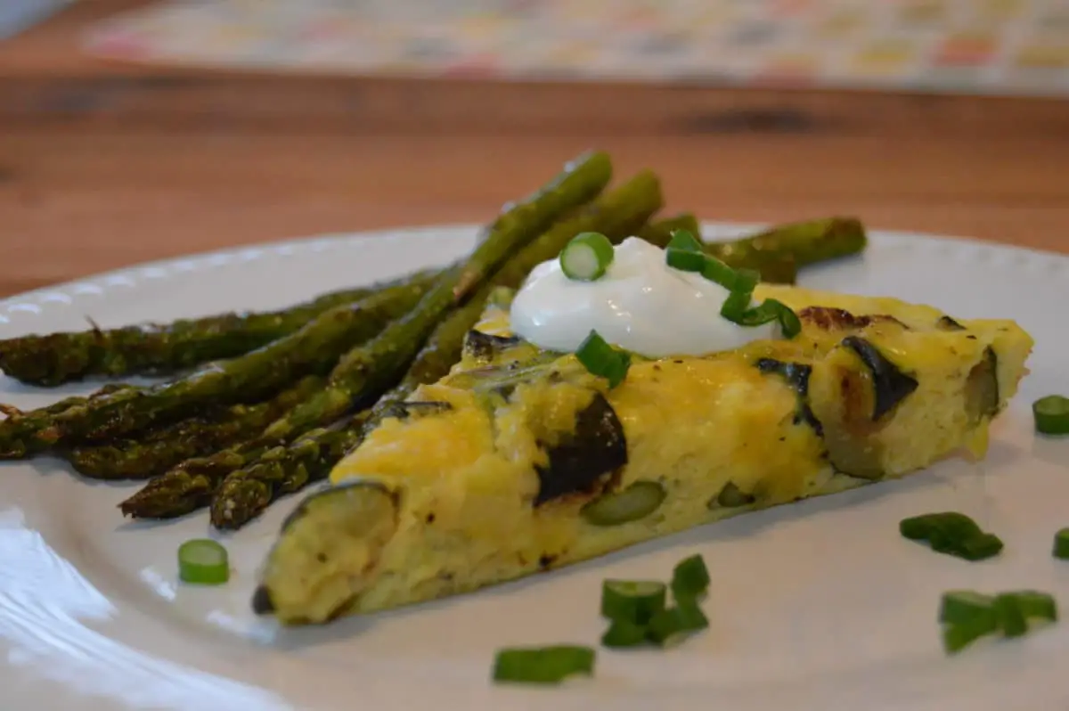 Melted Leek Frittata with Roasted Asparagus and Zucchini - An absolutely delicious way to welcome spring!