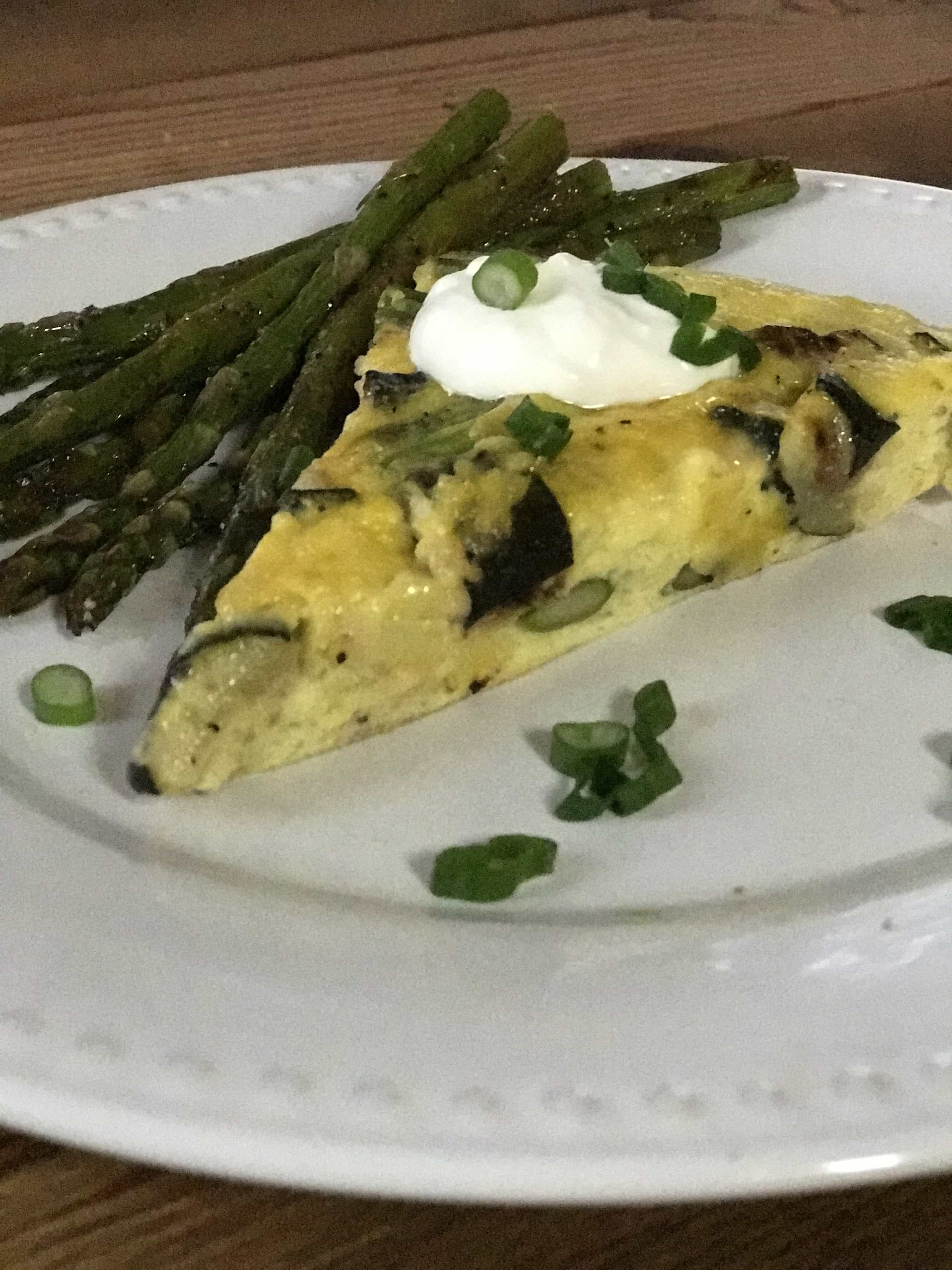 Melted Leek Frittata with Roasted Asparagus and Zucchini - An absolutely delicious way to welcome spring!