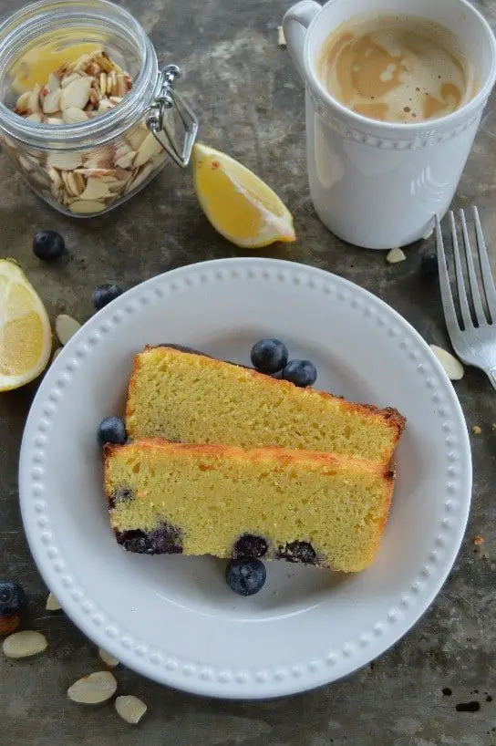 Lemon Blueberry Cream Cake- Made with almond flour and no sugar this cake is going to impress. Bright lemon flavor and sweet blueberries are the perfect spring combination.