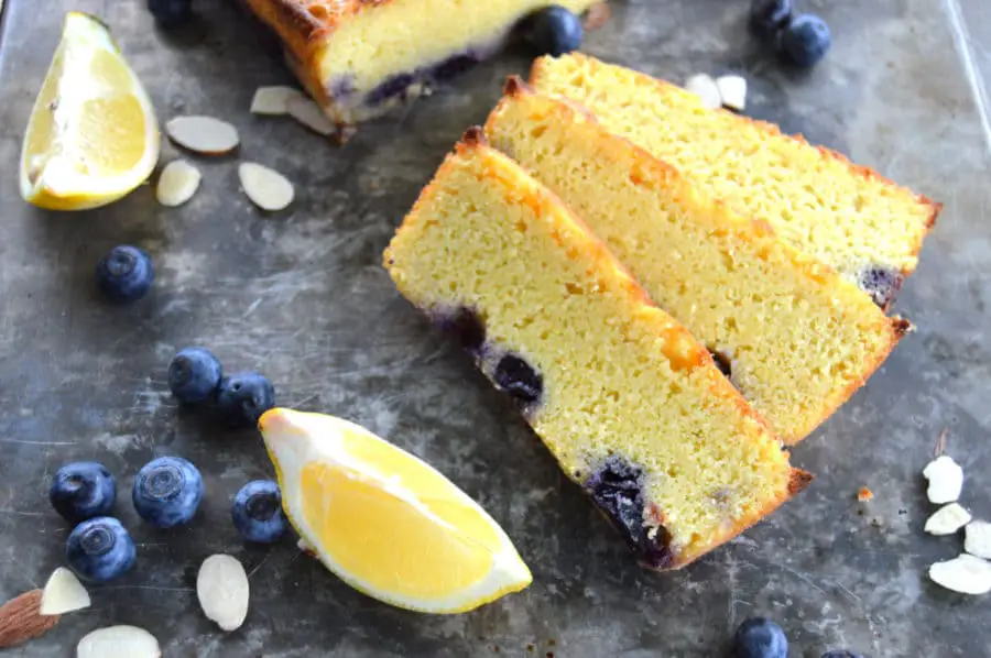 Lemon BlueBerry Cream Cake- Made with almond flour and no sugar this cake is going to impress. Bright lemon flavor and sweet blueberries are the perfect spring combination.