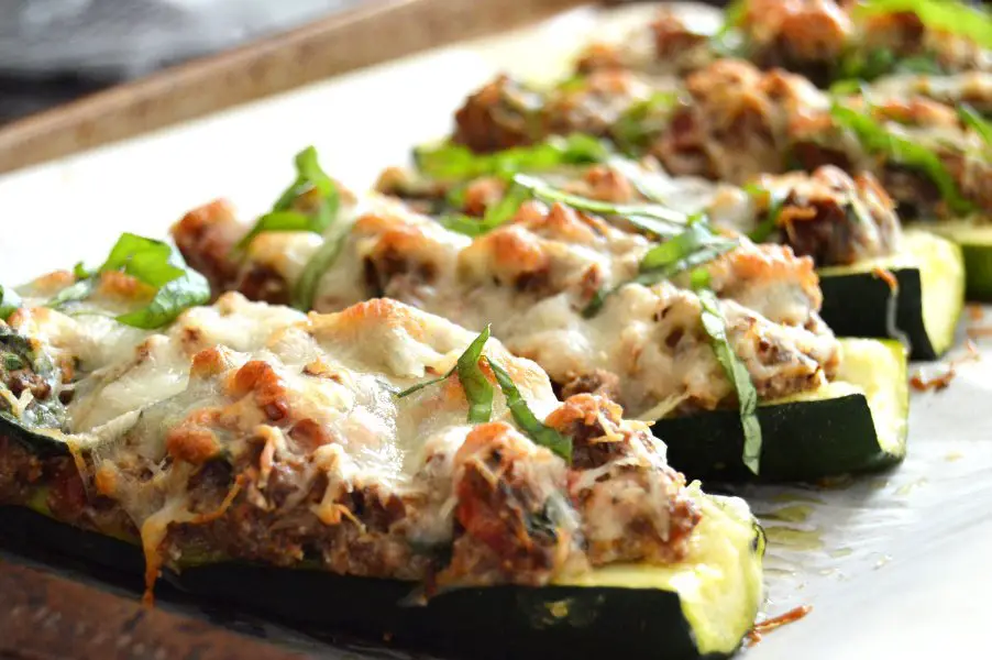 Stuffed Zucchini with Venison & Ricotta Low Carb , keto, Gluten Free