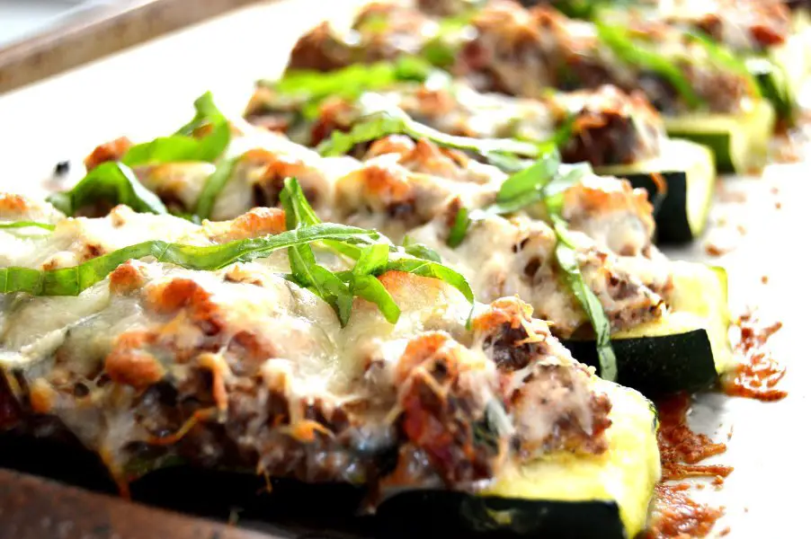 Stuffed Zucchini with Venison & Ricotta Low Carb, Gluten Free