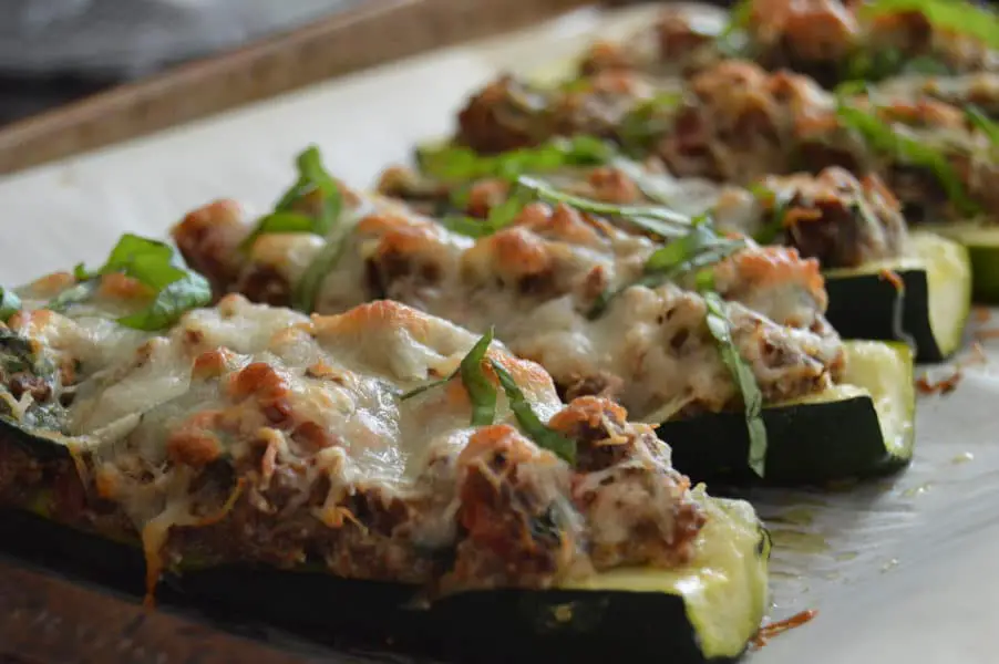 Ricotta Stuffed Zucchini satisfy every craving I have for lasagna without all the pasta getting in the way of that decadent, creamy cheese and meat filling.