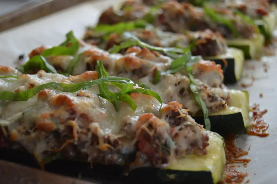 Ricotta Stuffed Zucchini satisfy every craving I have for lasagna without all the pasta getting in the way of that decadent, creamy cheese and meat filling.