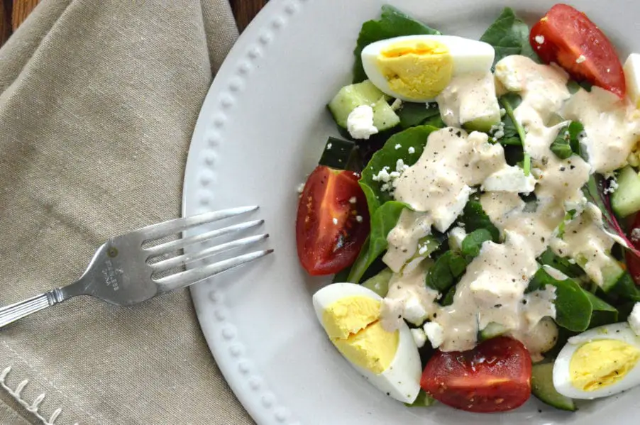 Incredibly addictive creamy garlic feta dressing