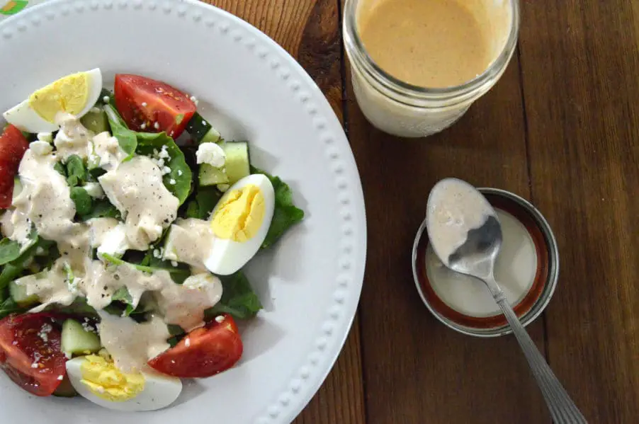 Incredibly addictive creamy garlic feta dressing