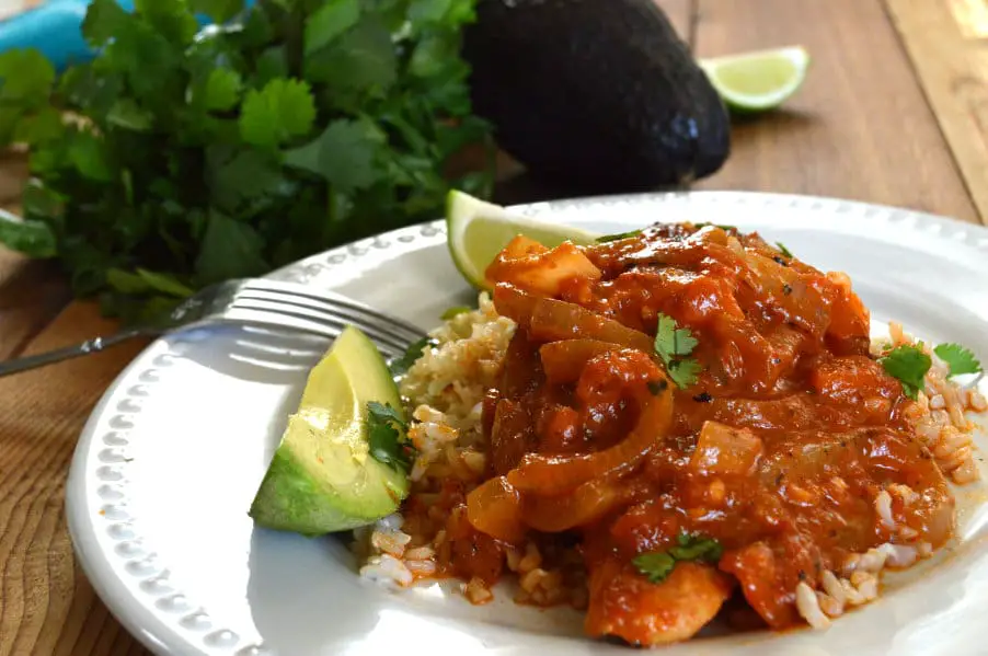 Chicken Ranchero with onions and peppers