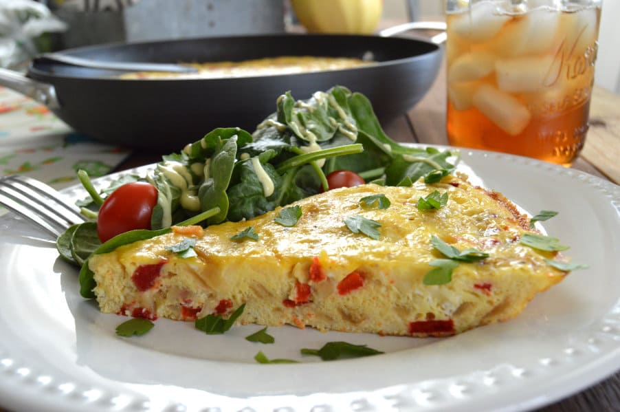 Roasted Red Pepper & Caramelized Onion Frittata