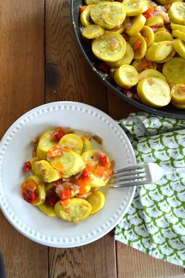 Sautéed Summer Squash with Onions & Peppers is the by far one of my favorite summer dishes. 