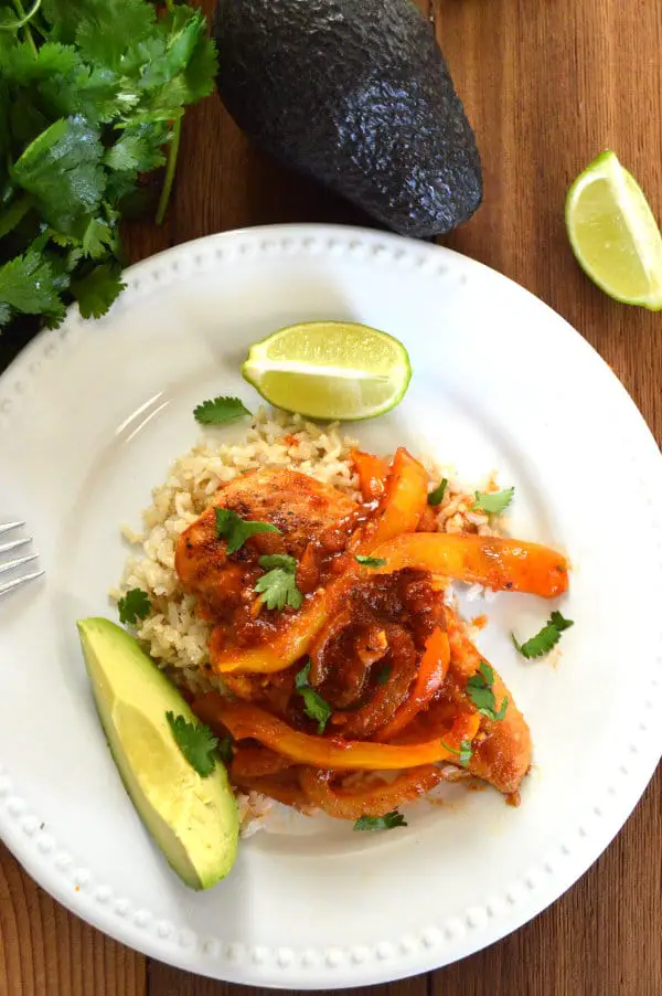Chicken Ranchero with onions and peppers