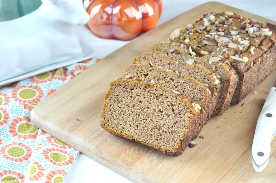 Low Carb, Keto Friendly, Gluten Free, Chai Spiced Pumpkin Bread