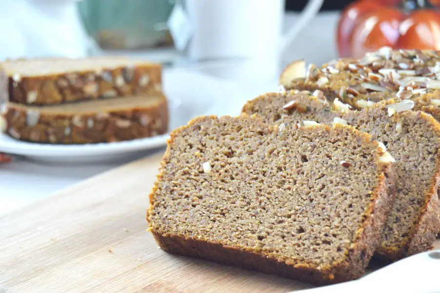 Low Carb, Keto Friendly, Gluten Free, Chai Spiced Pumpkin Bread