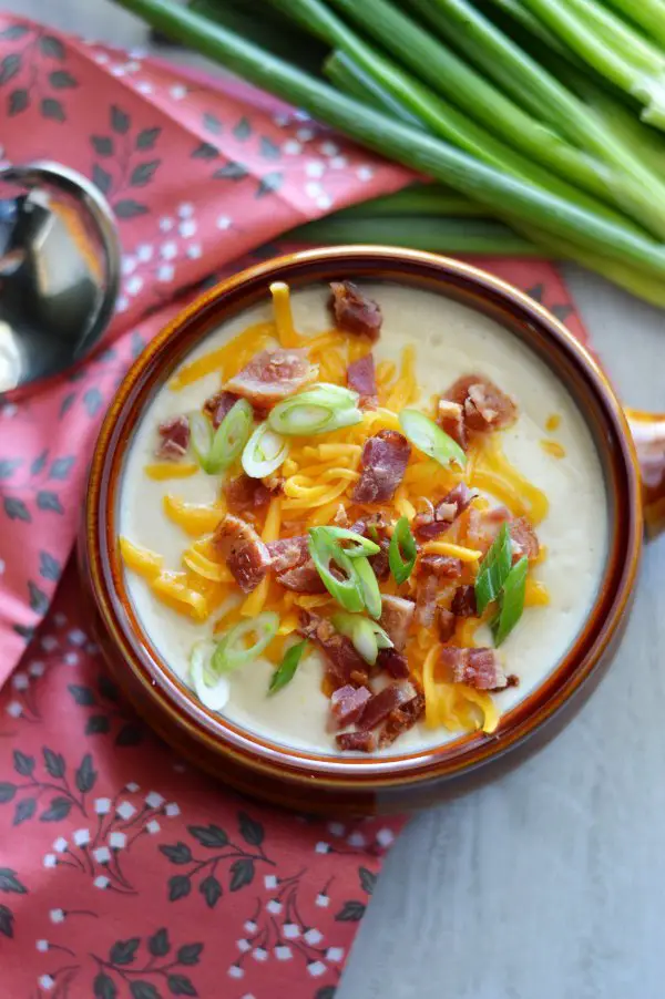 Creamy Low Carb Loaded Baked "Potato" Soup