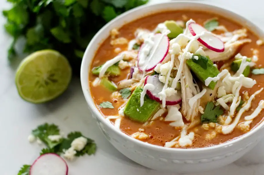 Mexican Tomato Soup with Toppings - Low Carb, Gluten Free