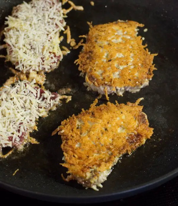 Browned Cutlets in Pan - Venison Parmesan