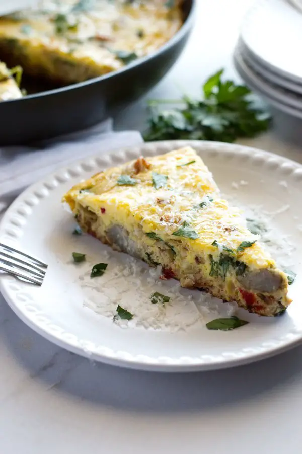 Chicken Artichoke Frittata - Low Carb Keto, Gluten Free