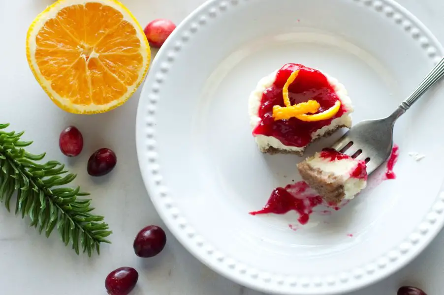 Mini Orange Cranberry Cheesecake - Low Carb, Keto, Gluten Free