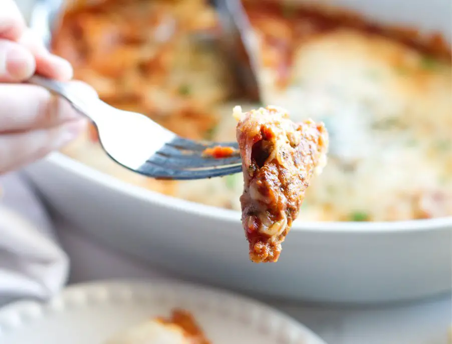 Venison Parmesan on Fork