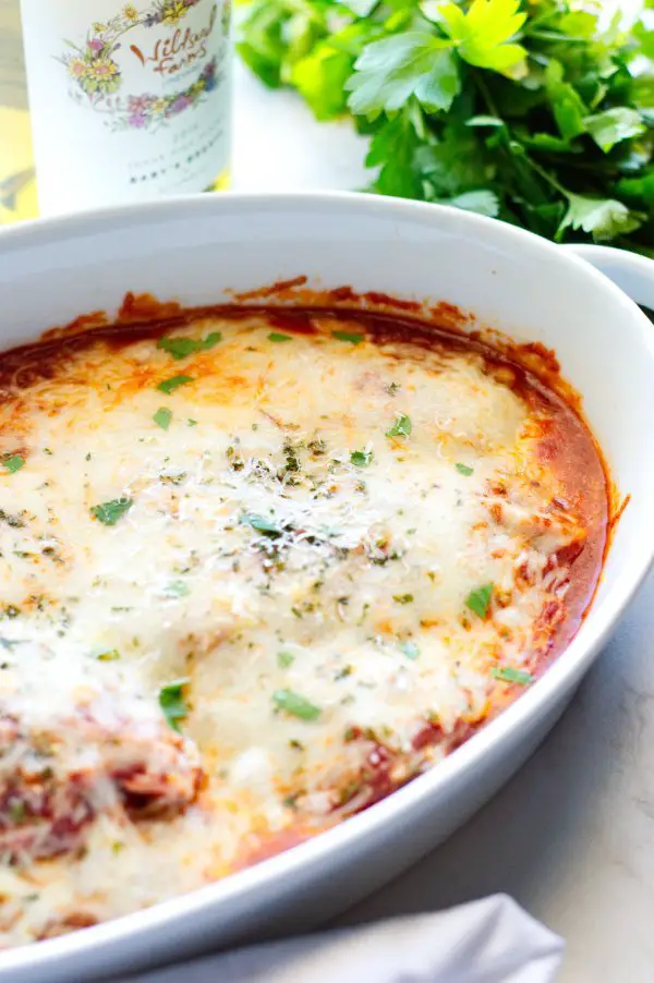 Venison Parmesan out of the Oven 2 - Low carb, Gluten Free, Keto