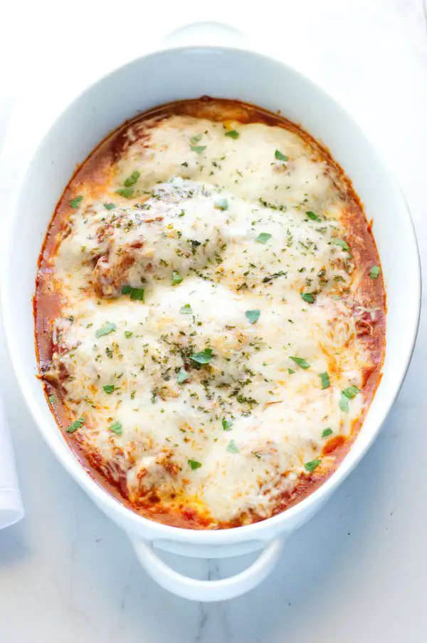 Venison Parmesan out of the Oven - Low carb, Gluten Free, Keto