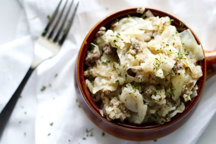 Unstuffed Cabbage Roll Skillet with Sauerkraut