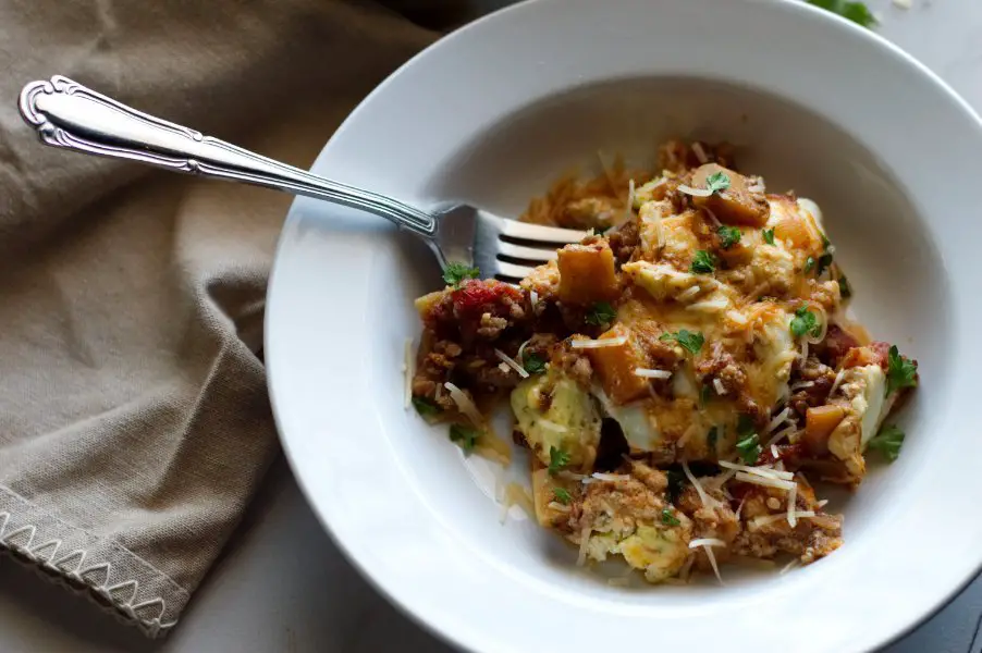 Italian Sausage Casserole with Eggplant - Keto, Low Carb, Gluten Free