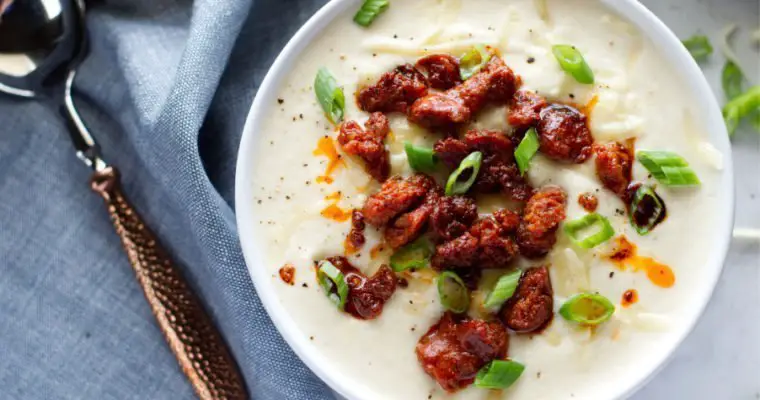 Cauliflower Soup with Chorizo