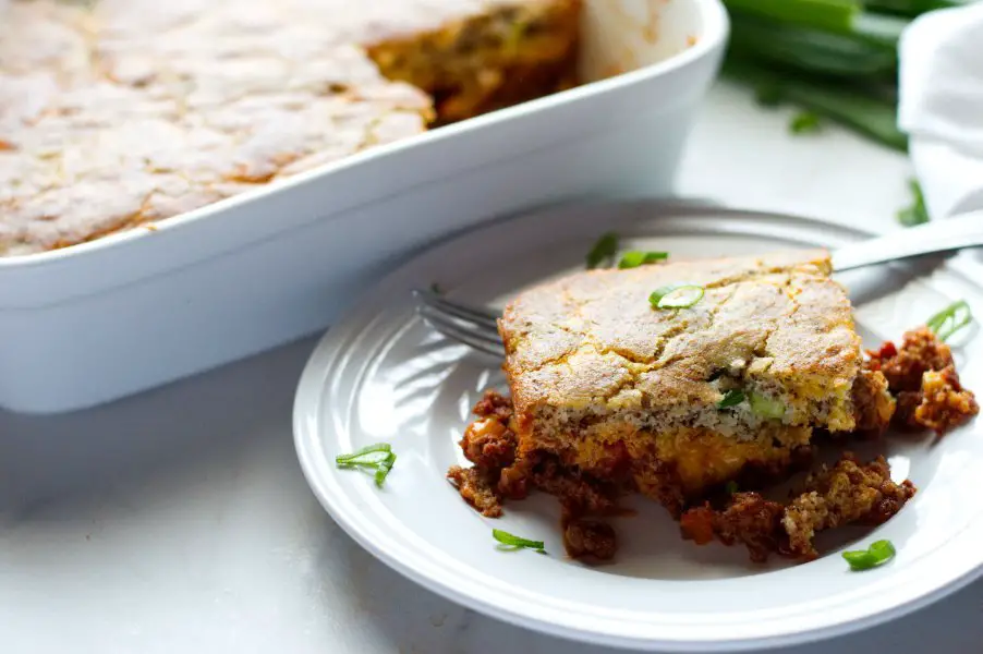 Piece of Cornbread Casserole