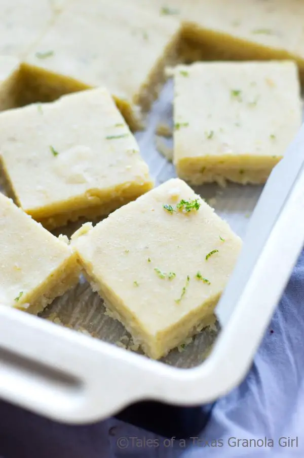 Keto and Low Carb Key Lime Bars Cut Up