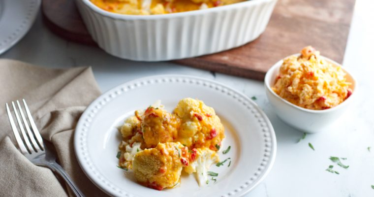 Whole Roasted Cauliflower with Pimento Cheese Butter