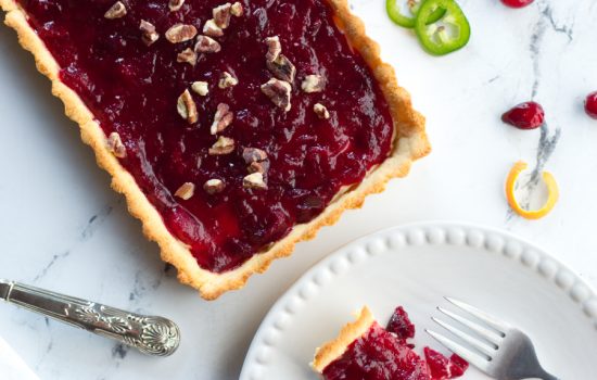 Keto Cranberry Brie Tart with Jalapenos