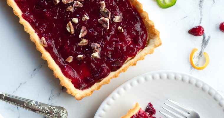 Keto Cranberry Brie Tart with Jalapenos