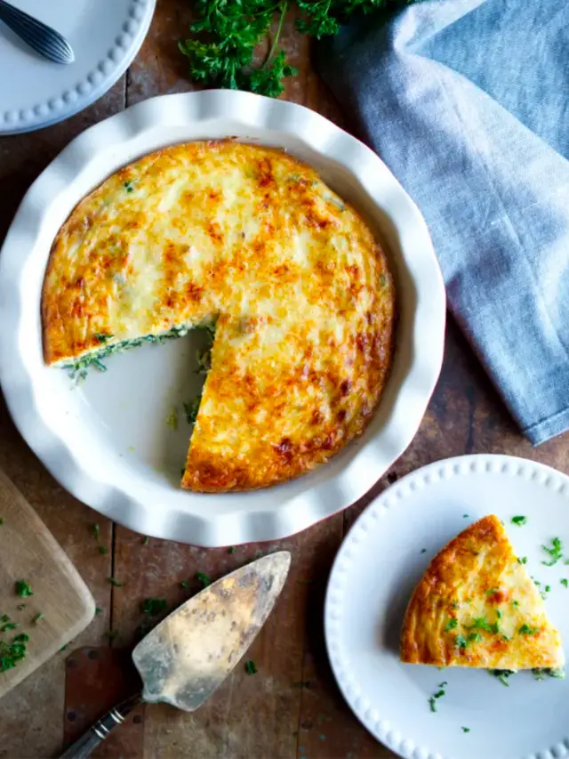 Crustless Bacon and Greens Quiche